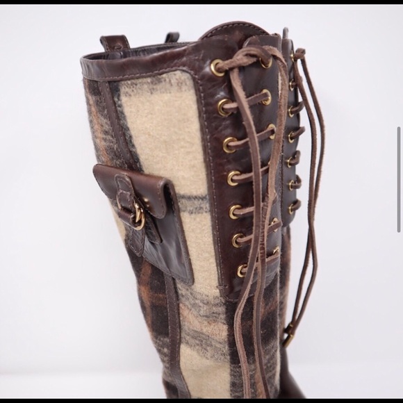 Tory Burch flannel and leather boots. EUC - Picture 6 of 15
